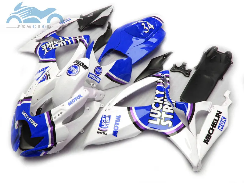 Комплект обтекателей для мотоциклов Suzuki GSXR 600 K6 GSXR600 750 2006 2007 06 07 blue Lucky Strike|Полные