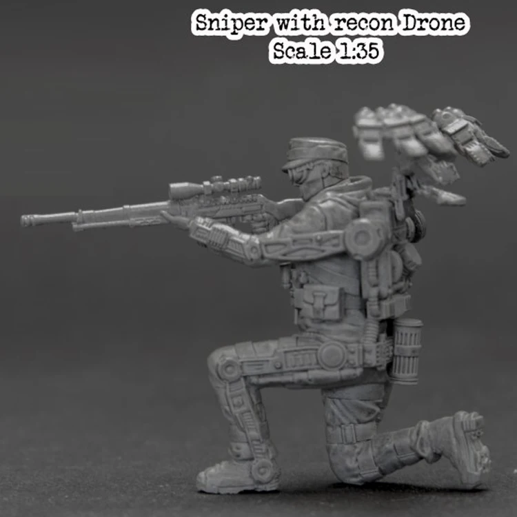 1/35 Снайпер с дроном Recon модель солдата GK из смолы разобранный и Неокрашенный