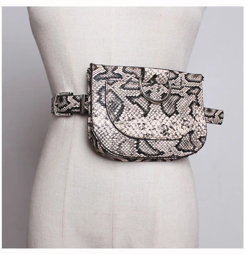 Apricot Belt Bag Женская поясная сумка модная сумка на ремне под змеиную кожу Женская поясная сумка из искусственной кожи с узором под змеиную кожу женские нагрудные сумки кошелек для телефона - Цвет: Apricot Belt Bag