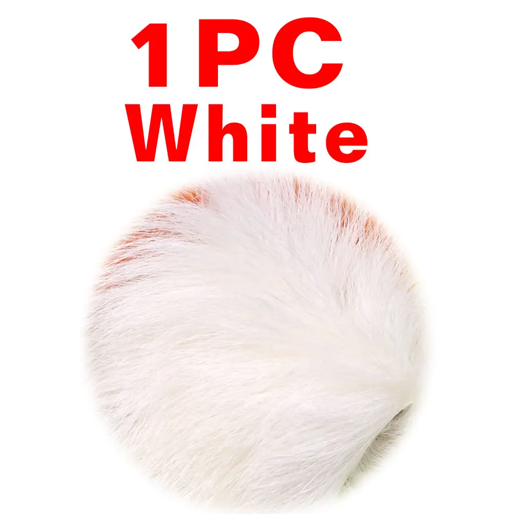 1PC WHITE Bimoo 1 шт., меховая нашивка для завязывания мух, для парашюта, для мух, мини, с петлей, джиг, стрейчевая, меховая нашивка, Chartreuse, оранжевый, белый, желтый, 6*6 см - Цвет: 1PC WHITE