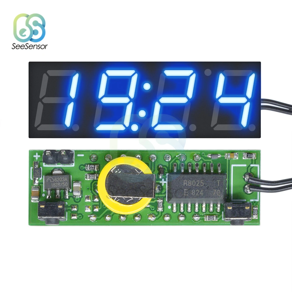 3 In 1 DS3231 LED Digital Clock Temperature Voltage Module Time Thermometer Voltmeter Volt Meter Monitor DC 5V-30V | Дом и сад