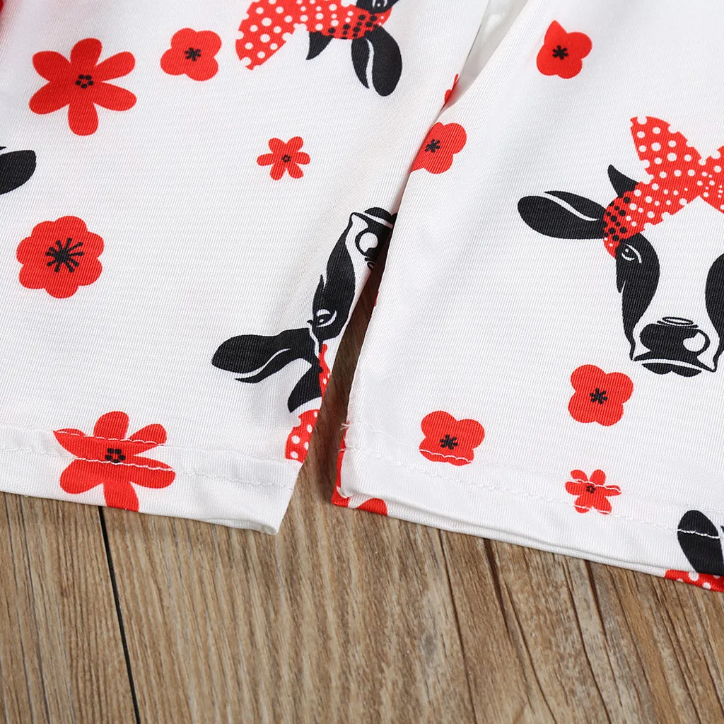 Комплект одежды для маленьких девочек лето 2019 блузка с оборками + штаны цветочным