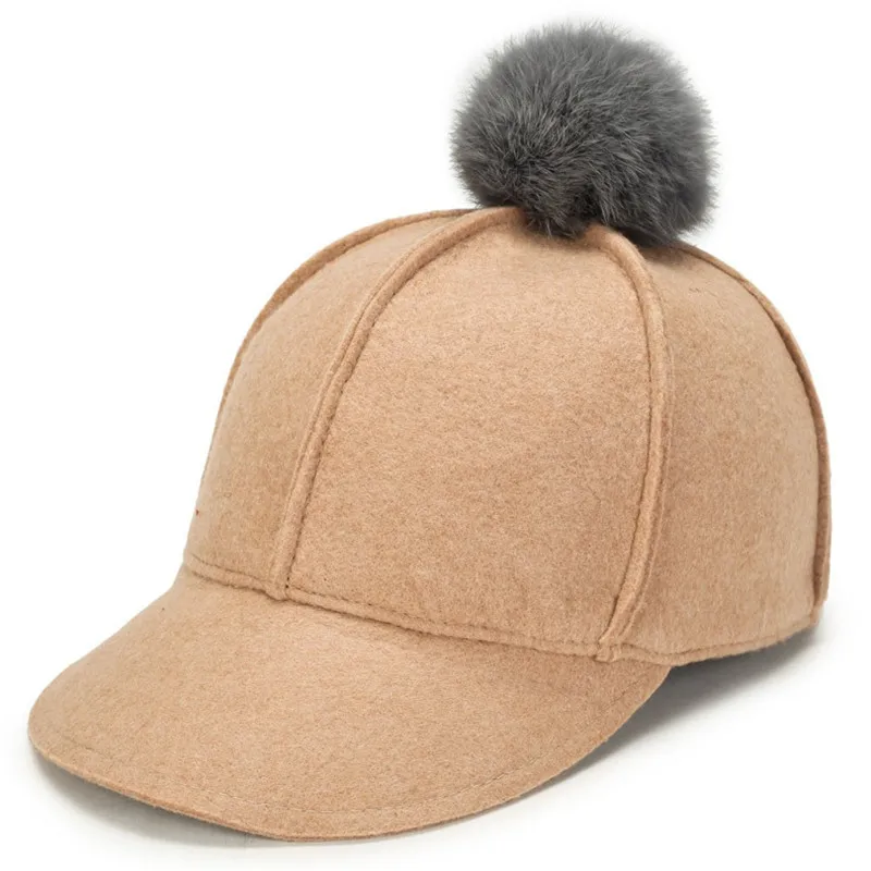 Винтажная бейсболка s зимняя фетровая женская шапка из искусственного меха с