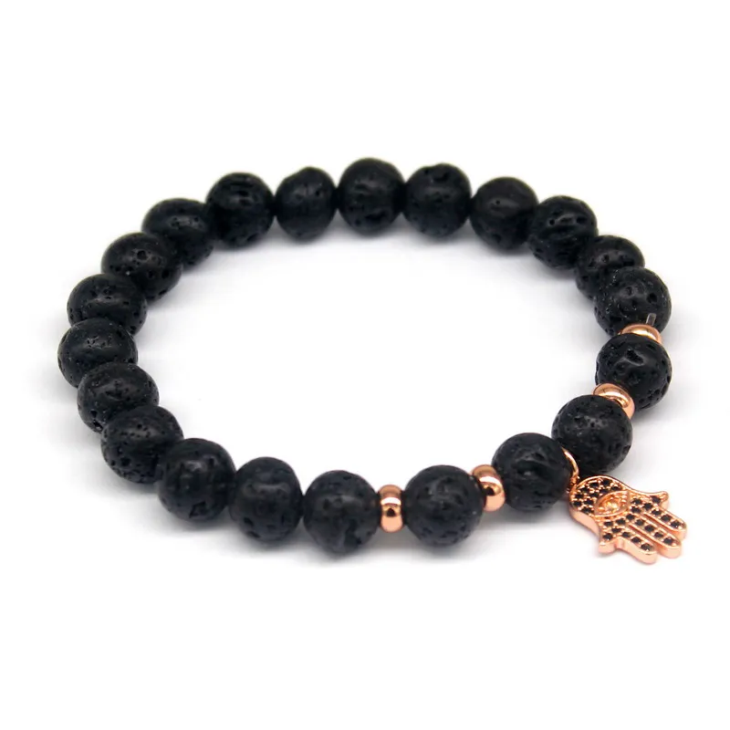 Топ 2017 Мода Лава камень Шарм Мужские браслеты Высокое качество бандаж ручной