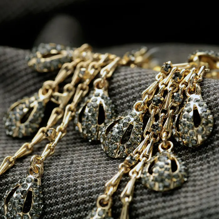 Bulk Price Luxury Elegant Female Party Charm Gold Color Crystal Plant Long Pierce Earrings | Украшения и аксессуары