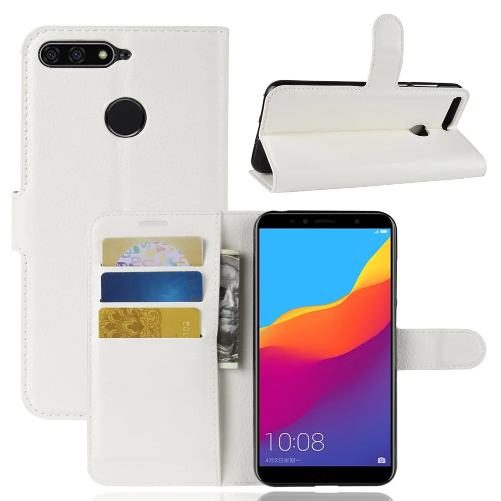 Роскошный кожаный чехол книжка для Huawei Honor 7C Обложка в русском стиле