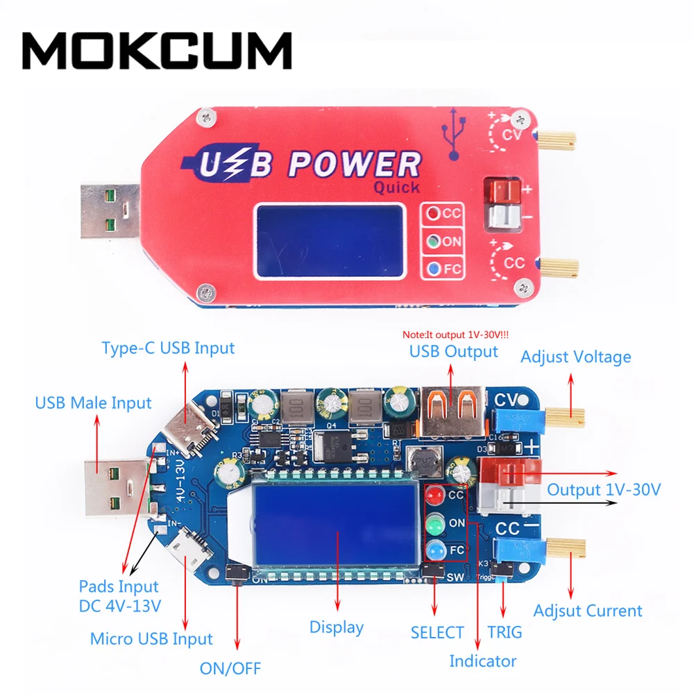 DC 15 Вт USB Повышающий Модуль питания повышающий преобразователь ЖК-дисплей Регулируемый ZK-DP3A USB CVCC понижающий повышающий преобразователь напряжения