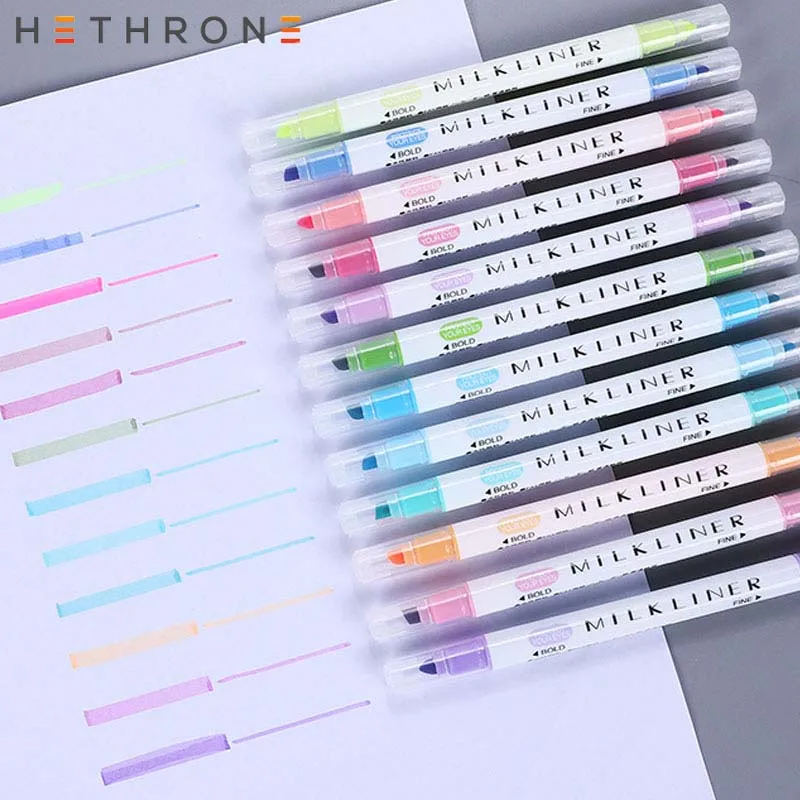 Маркеры hetron 12 шт./компл. sharpie цветные маркеры для детей милые ручки с двойной