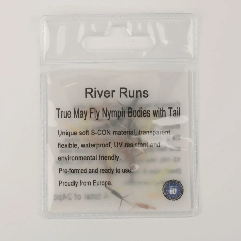 

Riverruns Realistic Flies 24pcs/Bag May Fly Nymph Body With Tail 4 Color 3 Size