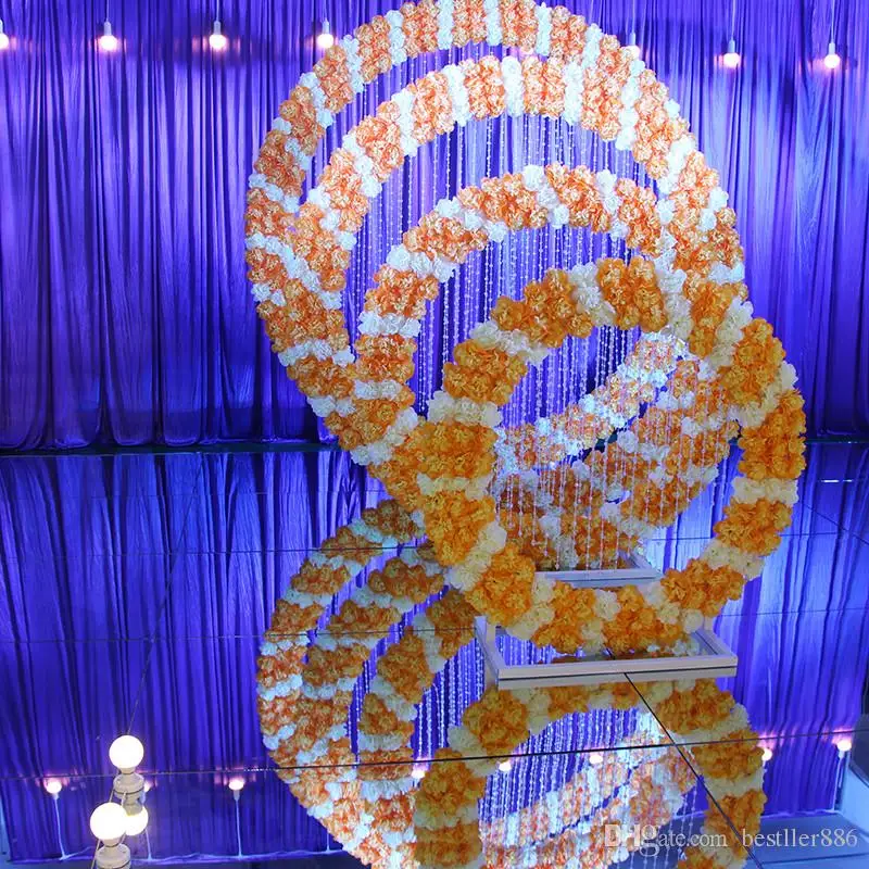 

New DIY wedding prop iron ring shelf artificial flower wall stand door wedding background decor iron ring round arch frame 4size