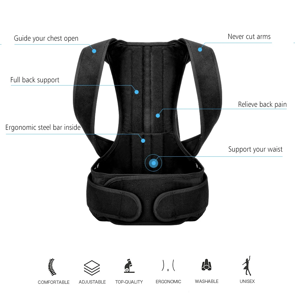 DearBeauty Orthopedic Belt Brace Posture Corrector Shoulder Back Support for Men Women Lumbar Spine Support Posture Correction