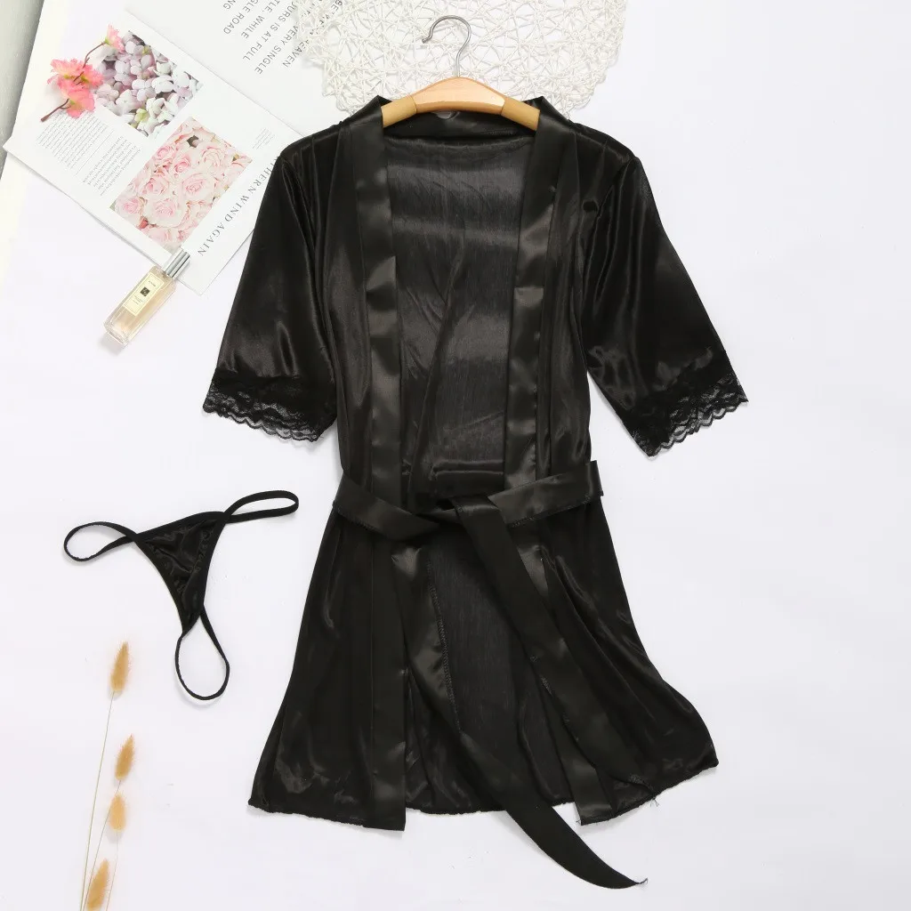 

MIARHB Women Nightwear Ladies Sexy Nightgowns Lace Silk Underwear Lingerie Sleepwear Nightdress Robes Dress Lounge