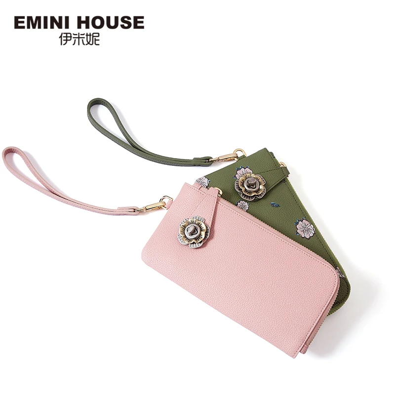 EMINI HOUSE Camellia, клатч, спилок, кожа, сумки через плечо для женщин, сумка на плечо, конверт, повседневные клатчи, сумки-мессенджеры