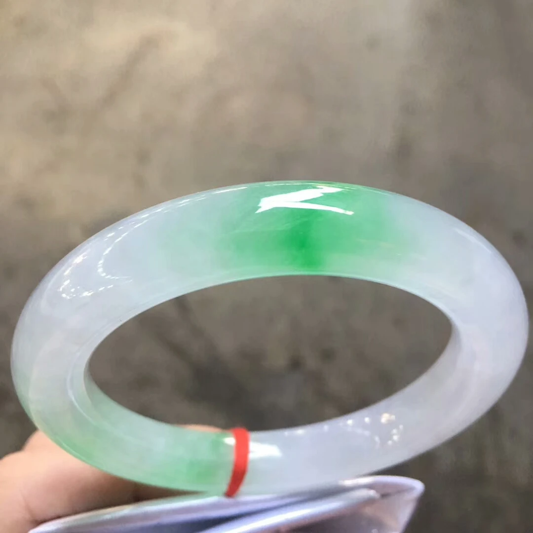 

Only One !56.8MM Certified (Grade A)100% Natural Green Jadeite JADE Bracelet Women Bangle