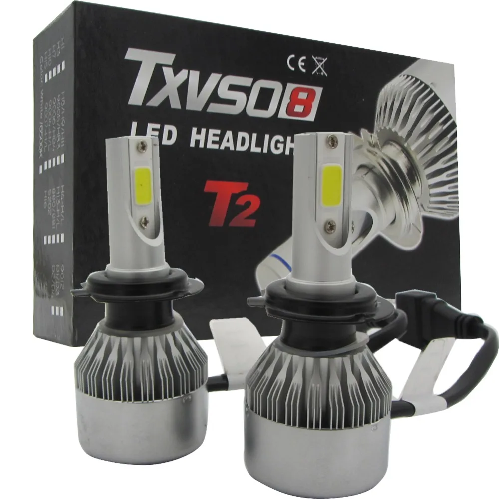 COB LED H7 фара 55 Вт каждая белая лампа набор налобный фонарь 12 В автомобильный