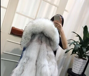 CKMORLS новая куртка из натурального меха зимняя женская парка с воротником из лисьего меха парки из натурального Лисьего меха размера плюс Повседневная теплая куртка - Цвет: white