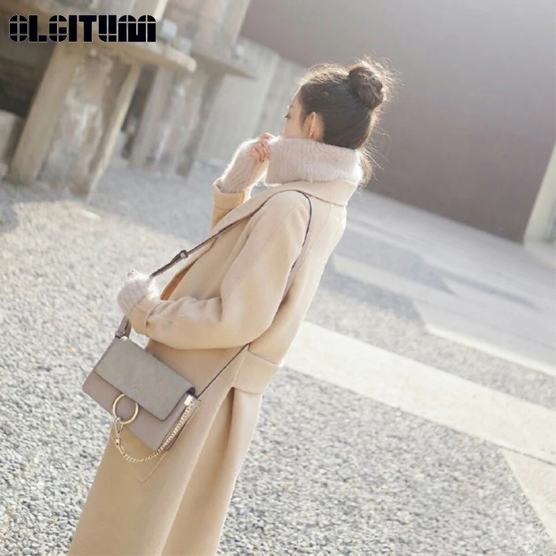 

New 2020 Autumn and Winter Korean Fashion Plus Size Cashmere Coat Thickened Loose Charming Woolen Coat