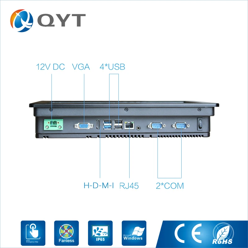 

Industrial Fanless Panel PC Core intel i5 6200U 2.3GHz CPU 4GB RAM 32G SSD 2COM/4USB 12" rugged industrial tablet