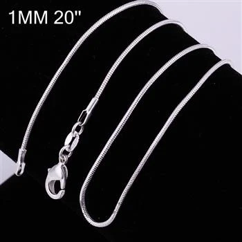 

Genuine 925 Sterling Silver Star Pendant Necklace 20 inches Snake Chain Fine Jewelry Necklace For Women Hot Sale