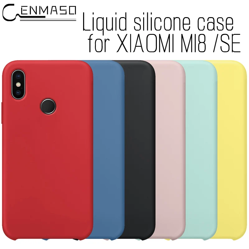 Для Xiaomi mi 8 чехол Cenmaso Оригинальный жидкий силикон мягкие защитную крышку для A2 6X SE