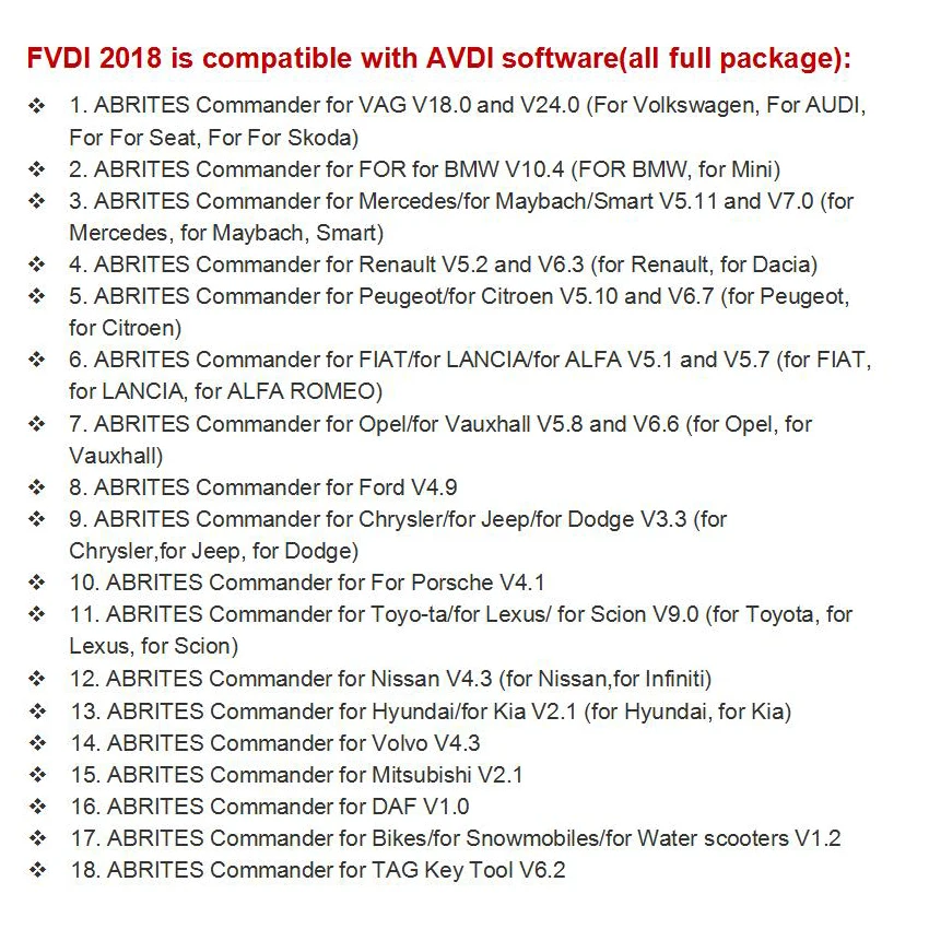 FVDI V2018 FLY FVDI Abrites Commander FVDI полная версия 18 программного обеспечения VVDI без ограничений по времени FVDI DHL корабль с ELM327