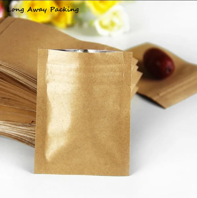 Плоский низ молния коричневый крафт алюминизированный мешок бумага Алюминиевая