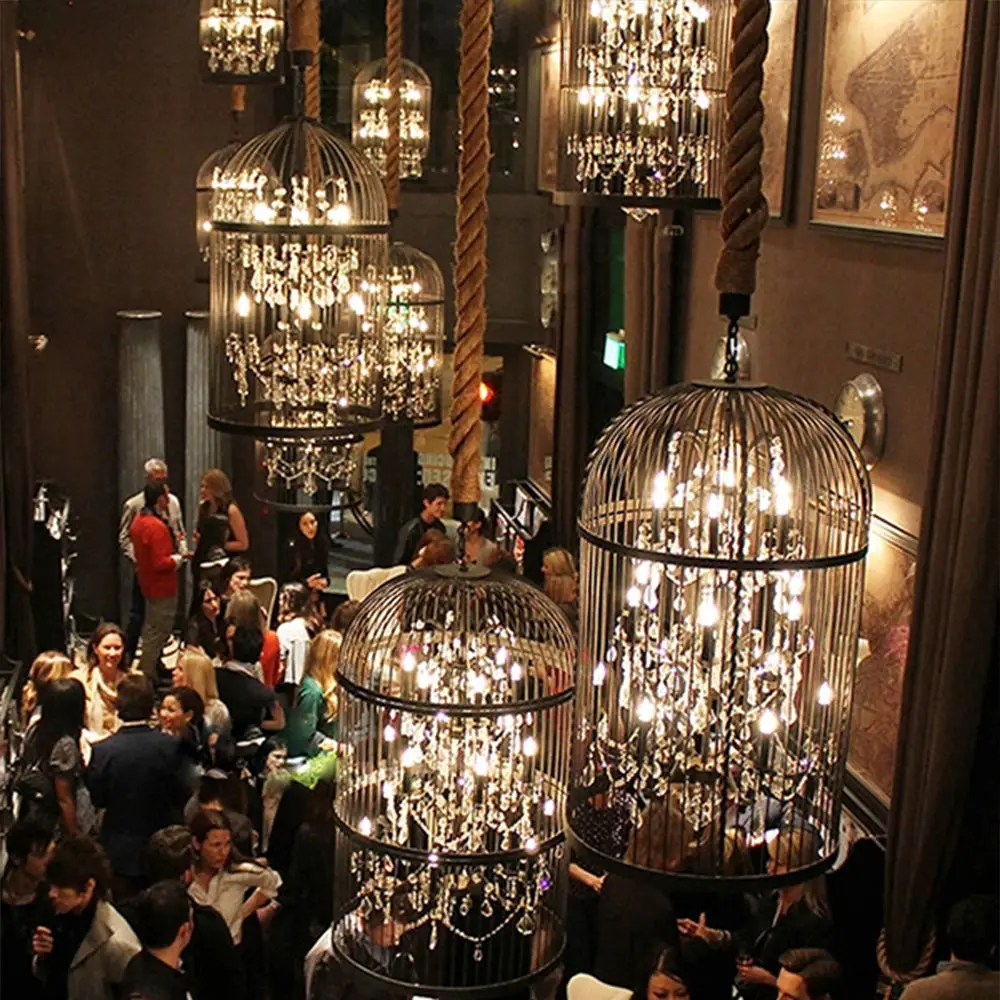 Сельская современная люстра с кристаллами в стиле индастриал Эдисона светящаяся