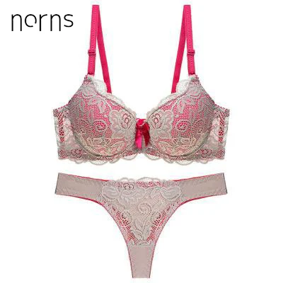 Женское нижнее белье с вышивкой Norns Брендовое в полоску глубоким v образным