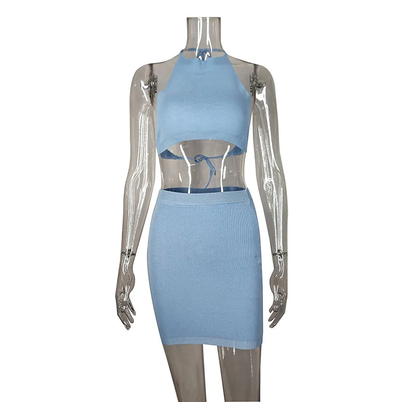 Модный комплект из двух предметов женская одежда для девочек пикантные топы и