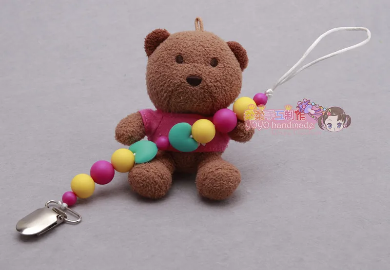 MIYOCAR пищевой силиконовый Прорезыватель пустышка зажим Зеленый Белый Силиконовый