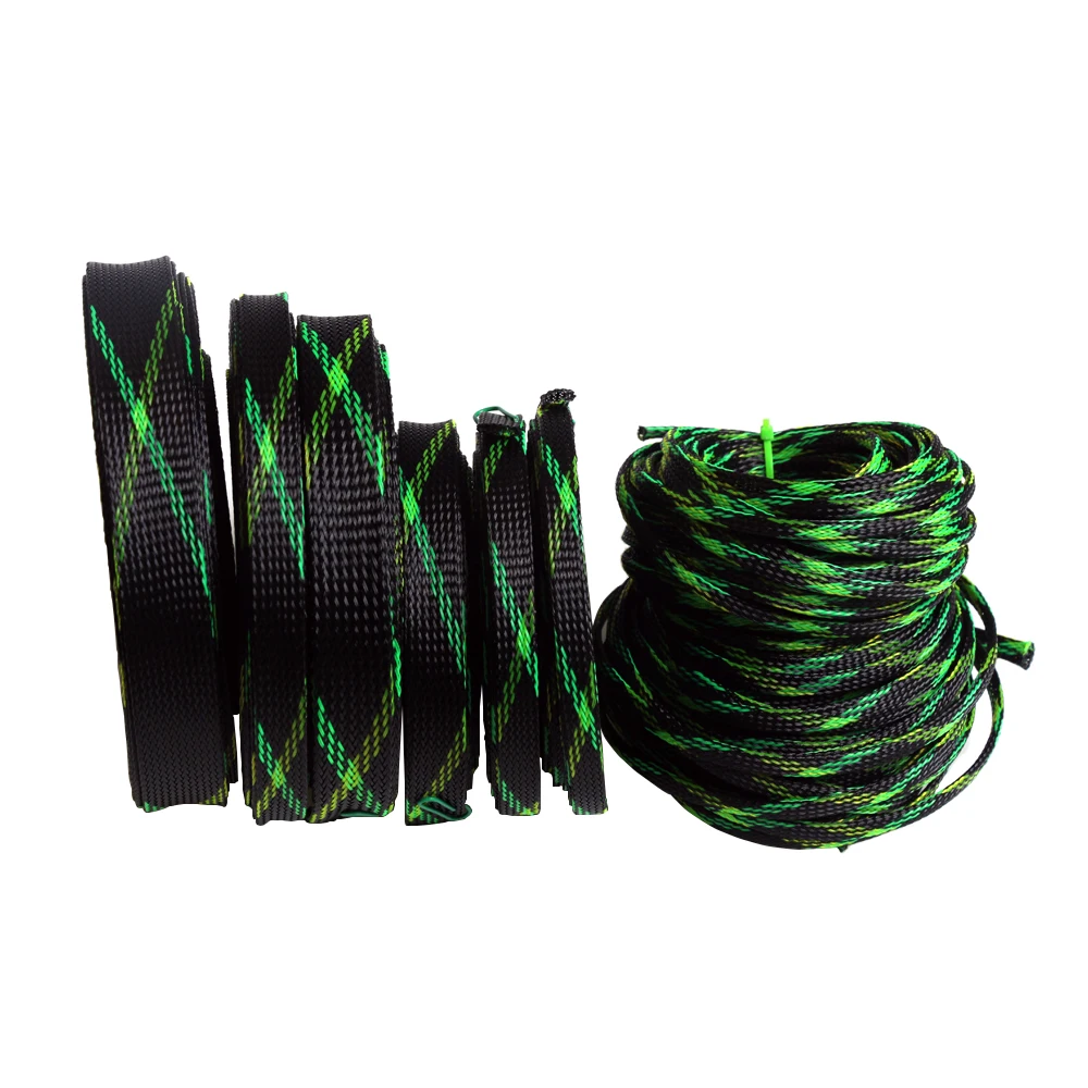 8 Размеры 4/6/8/10/12/15/20/25 мм изоляции плетеные sleeving Tight ПЭТ расширяемая 10 м кабель рукава провода железы защиты кабелей