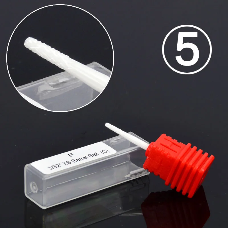 

WUF 7 Types High-End Ceramic Nail Drill Bit 3/32" Rotary Burr Cutter Bits For Manicure Electric Nail Drill Accessories