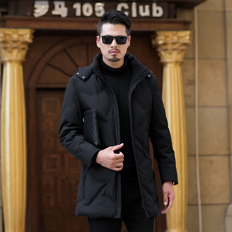 

2019 Russia Winter Man Parkas Thicken Coats Zipper Men's Long Hooded Jacket Hat Detachable Outdoors 4XL 5XL 6XL 7XL 9815
