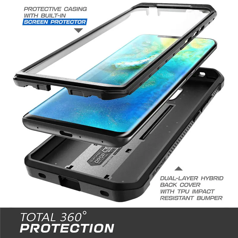 For Huawei Mate 20 Pro Case LYA-L29 SUPCASE UB Pro Heavy Duty Full-Body Rugged Case with Built-in Screen Protector& Kickstand