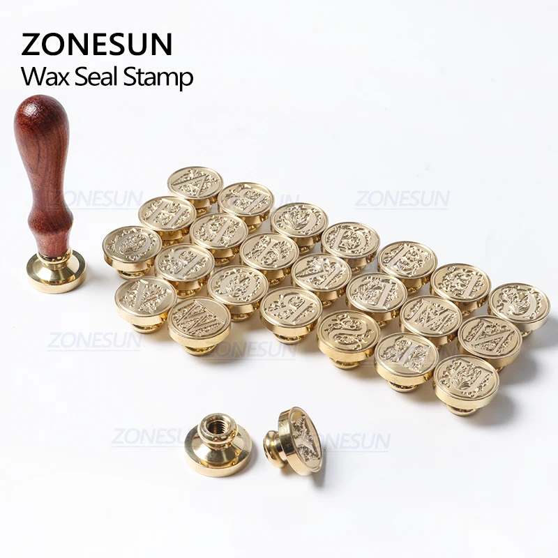ZONESUN Письмо Конверт уплотнение воск медь печать штамп искусство декоративное уплотнение воск печать штамп деревянная ручка свадебный пост подарки
