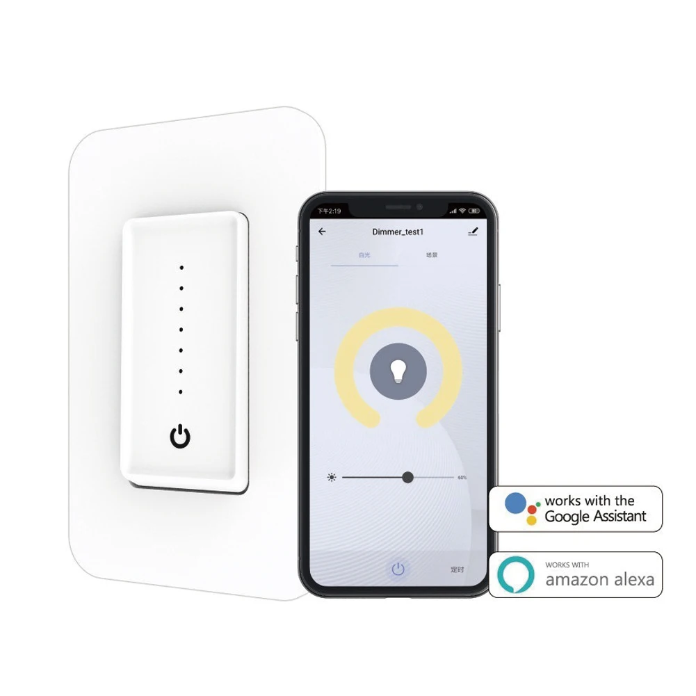 Новое поступление умный Wifi светодиодный светильник Диммер переключатель стандарт США 110-220 В настенный сенсорный контроль скорости вентилятора работа с Alexa Google Home