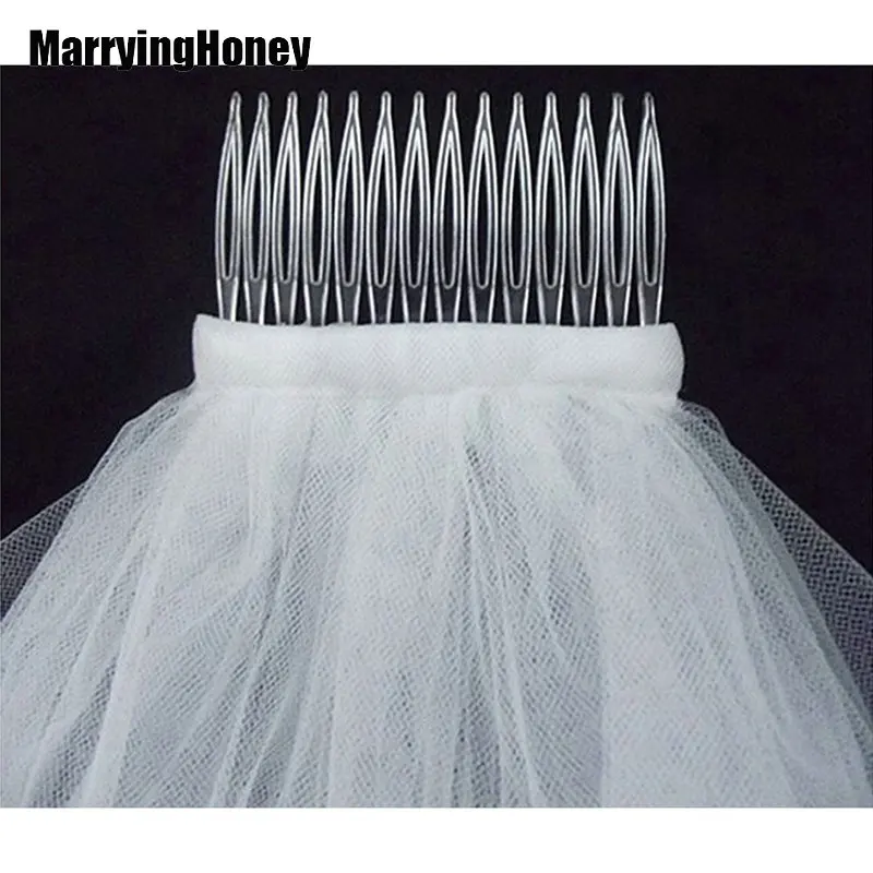 Свадебная вуаль с кромкой из ленты цвета слоновой кости белый 2 T длинная для