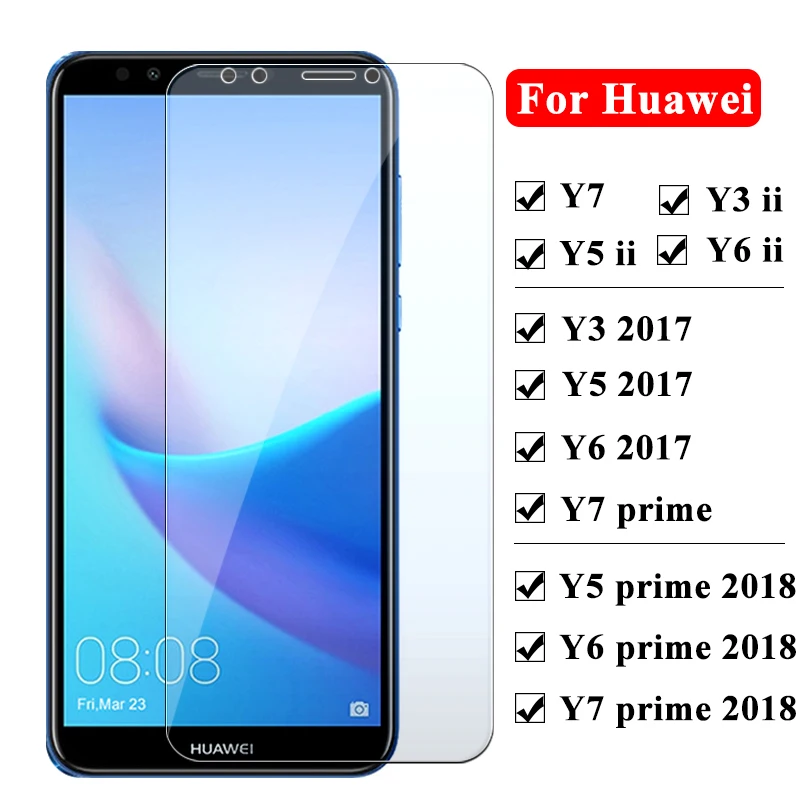 Защитное стекло для Huawei y5 y6 y3 y7 prime ii 2018 2017 Защита экрана huawei y6ii y5ii y3ii закаленное Y 3 5