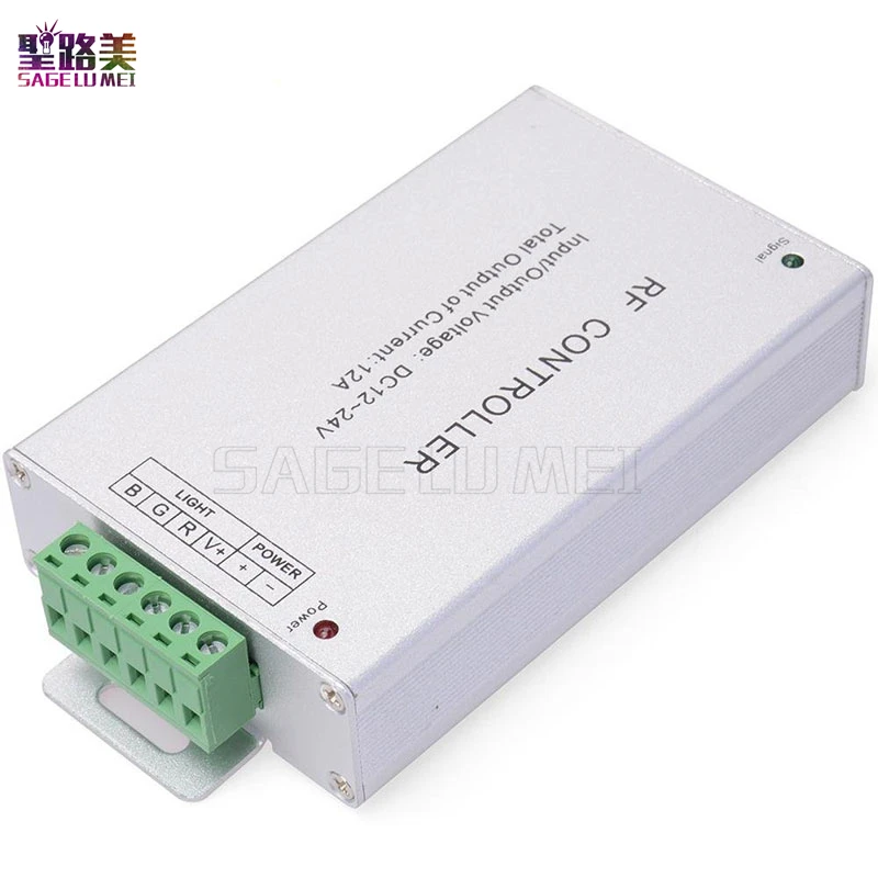 Бесплатная доставка 1 шт. DC12 ~ 24V 12A беспроводной 4 клавиши алюминиевый RGB