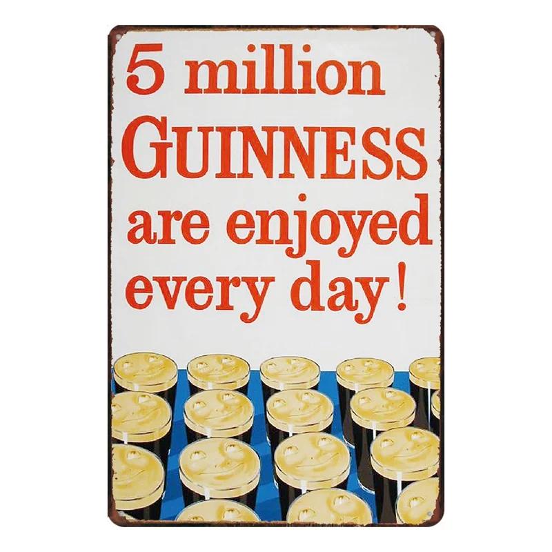 Винтажный металлический жестяной знак Guinness настенный бар домашнее искусство