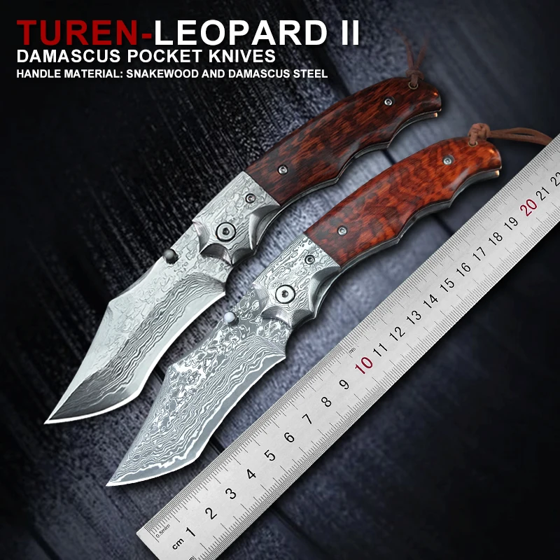 TUREN дамасский нож с высокой твердостью tacial pocket Складной для кемпинга на открытом