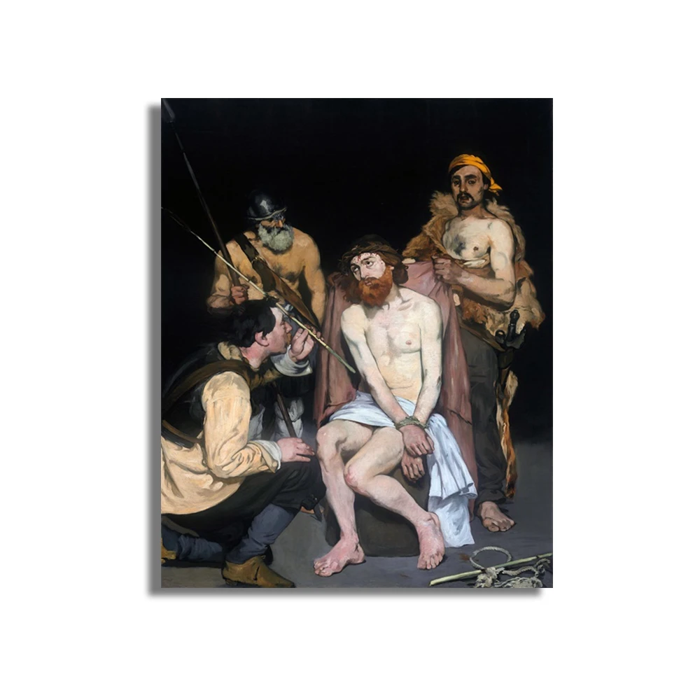 Jesus Mocked by the Soldiers Manet Poster and Print Canvas Painting Calligraphy Decorative Picture for Living Room Home Decor | Дом и сад