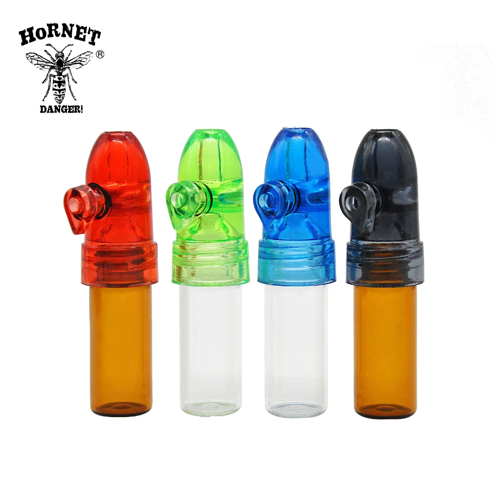 

HORNET 24pcs 53mm/67mm/82mm Plastic Glass Snuff Dispenser Bullet Snuiven Rocket Snorter Sunff Snorter Sniffer