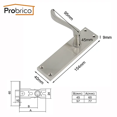Probrico ручка для межкомнатной двери, ручки для проходной двери с панелью, Европейский врезной замок, фурнитура для дверей из цинкового сплава для коридора