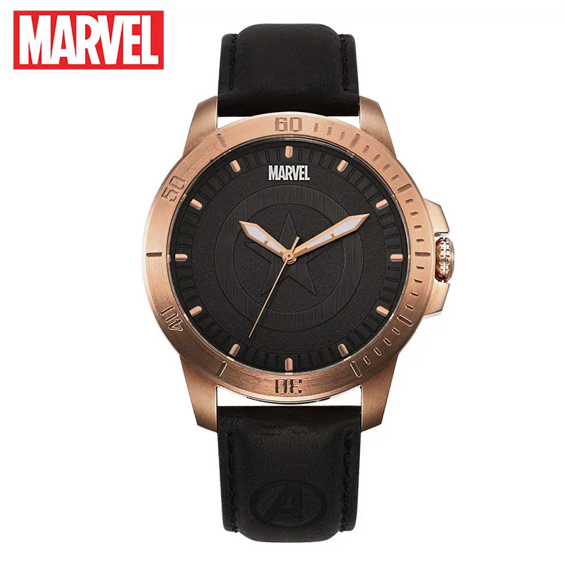 Disney Oofficial Marvel Мстители Капитан Америка в виде ракушки для мужчин кварцевые часы кожаный ремешок мужской роскошный M-9025 Relogio Masculino - Цвет: RBH