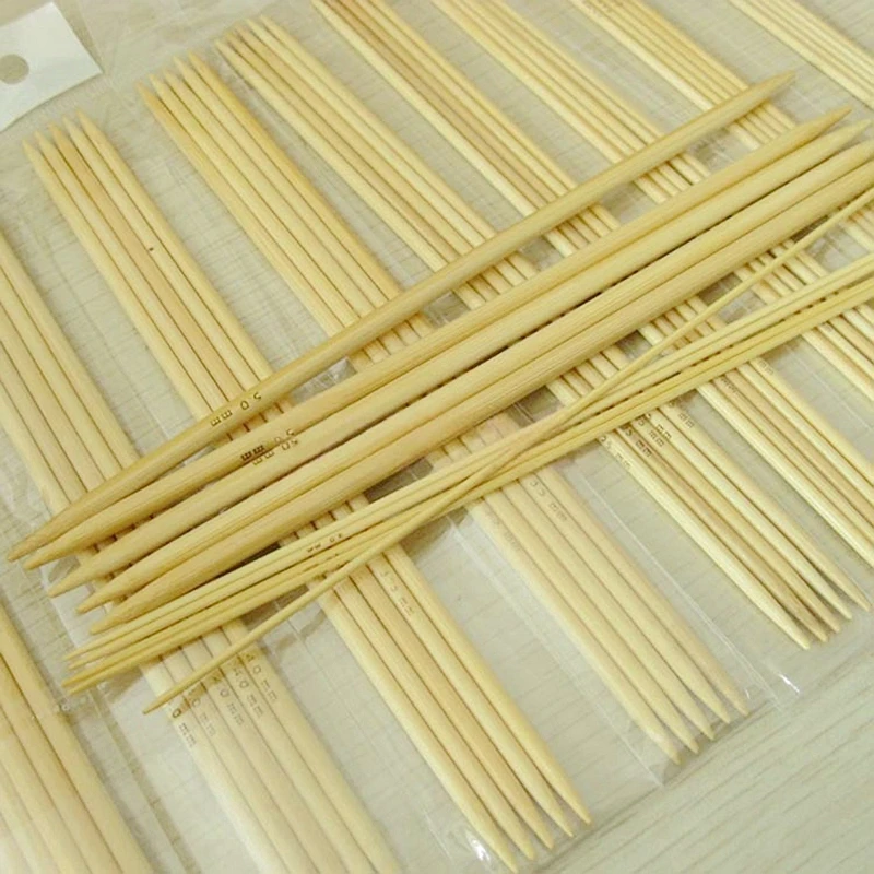 

11Sizes 20cm Bamboo Knitting Needles Crochet Hooks Double Pointed Bamboo Needles Sweater weaving needle