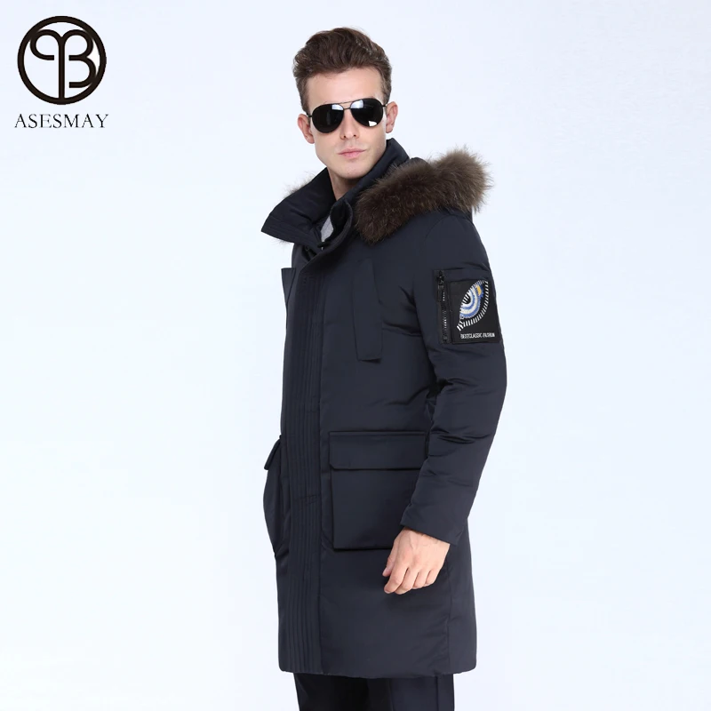 2017 asesmay брендовая одежда зима Для мужчин куртка мода утолщение Повседневное утка