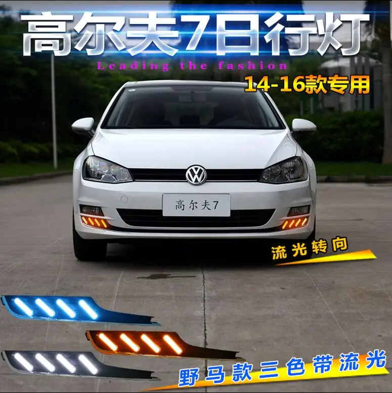 Автомобильные фары bumer для golf 7 golf 7 дневные ходовые дневные огни~ автомобильные аксессуары светодиодный DRL Противотуманные фары для golf 7 дневной свет