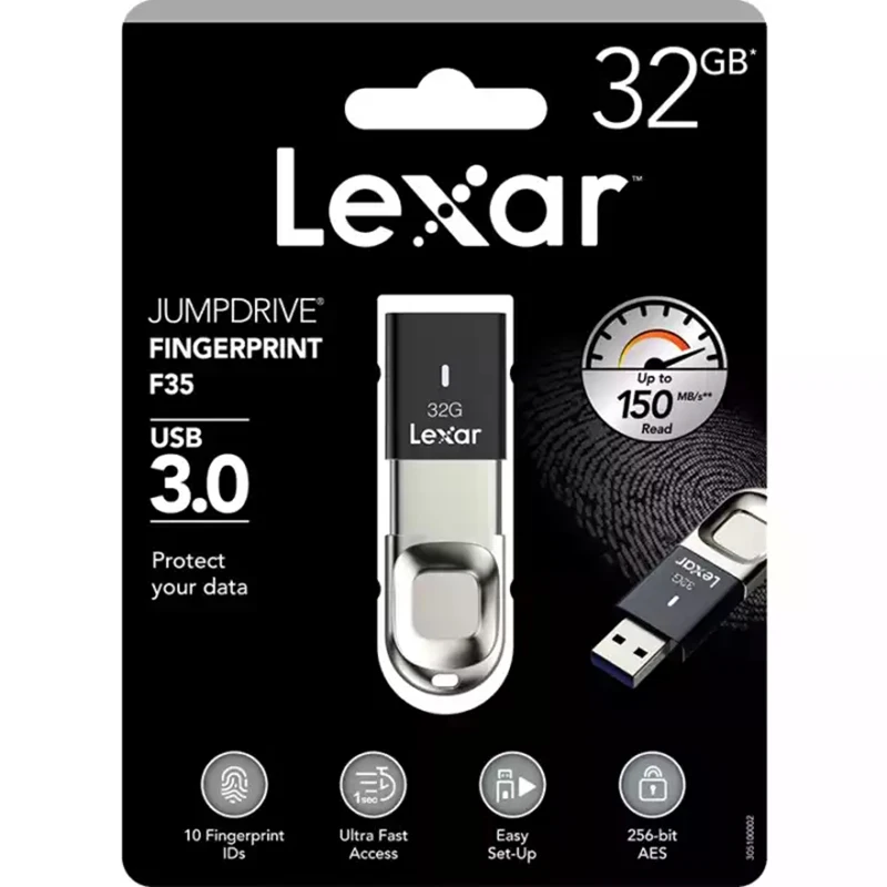 Сканер отпечатков пальцев LEXAR F35 высокоскоростное шифрование USB 3 0 U диск сканер