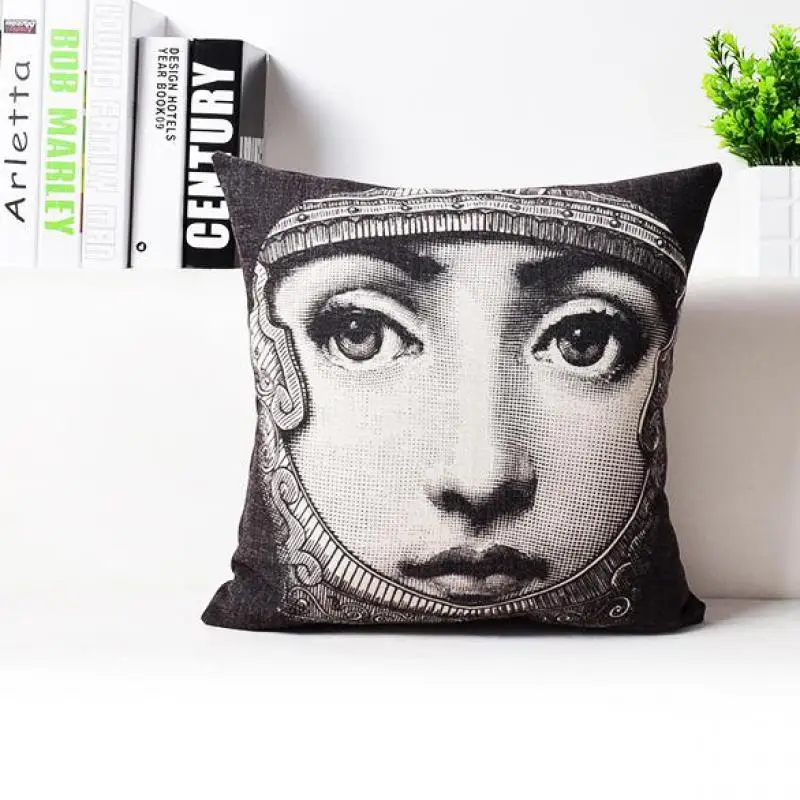Винтажный Декор Fornasetti Подушка знаменитая красота для женщин маска для лица художественная льняная декоративная подушка Ретро стиль для дома аксессуары
